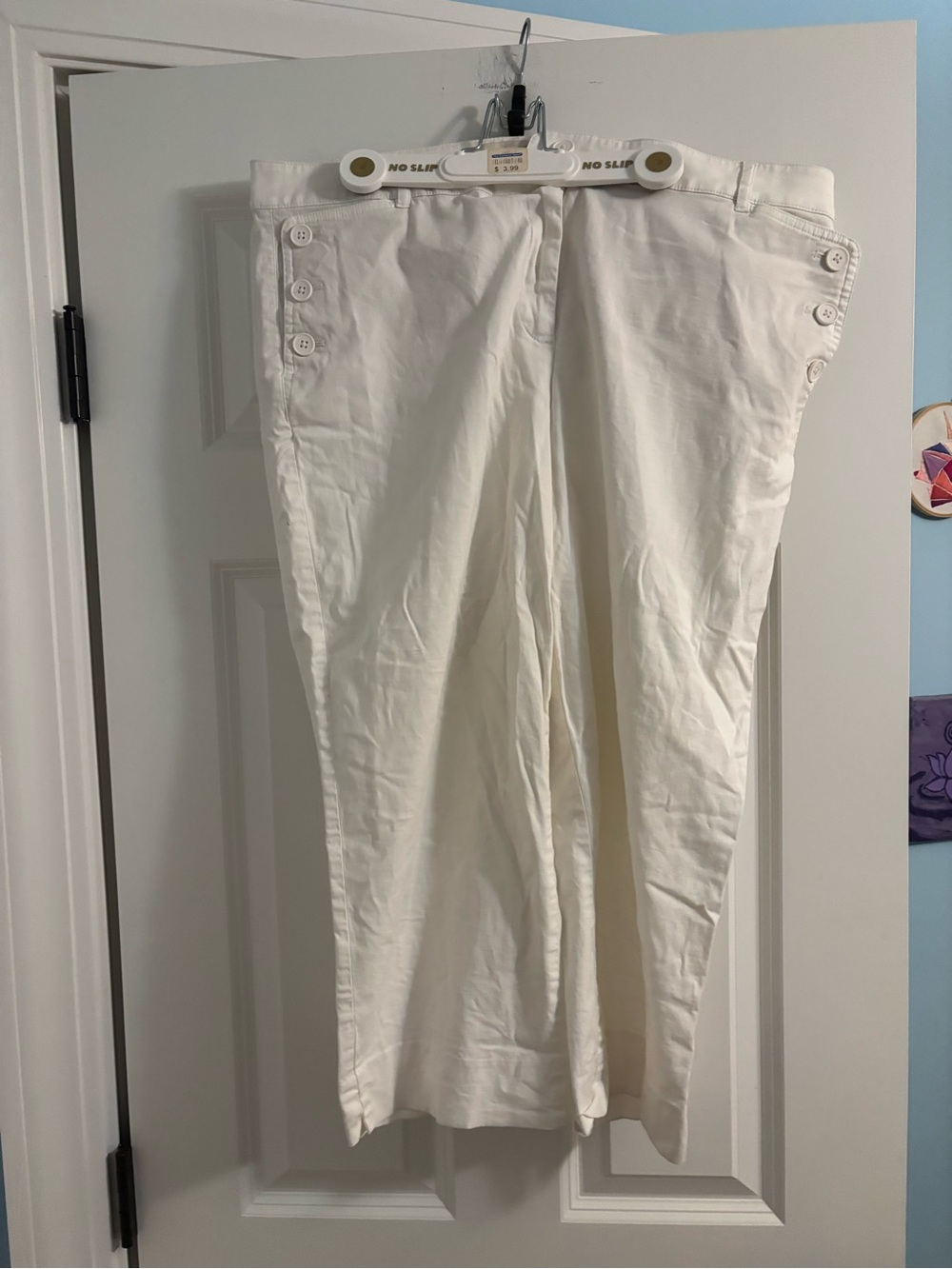 Talbots White Women's Pants with Subtle Trim